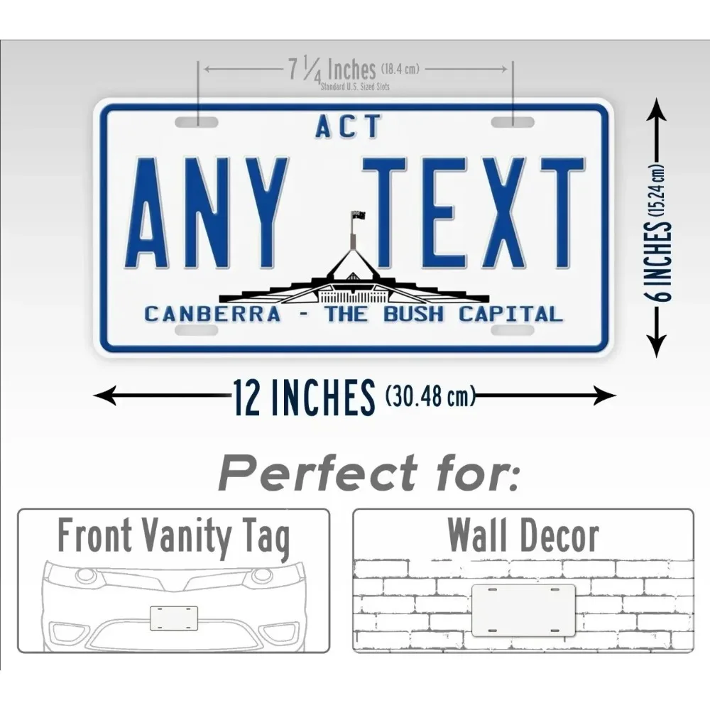 CIFbuy Personalized Vintage Canberra Australia Metal Sign,Customizable 6x12 Inch Waterproof Dustproof Home Wall Ornament Decor