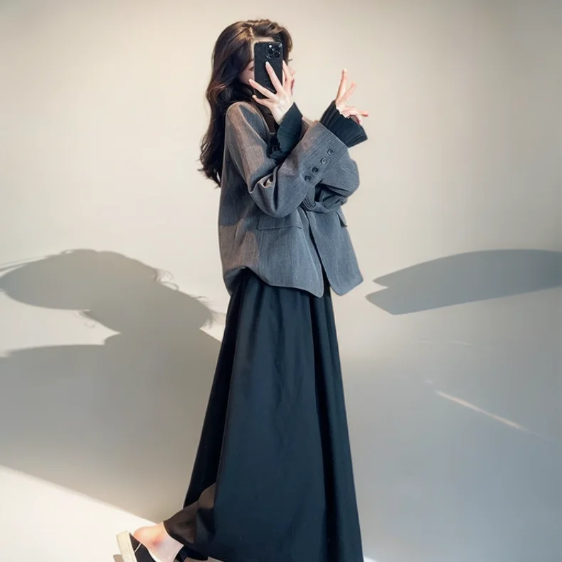 

Женский шерстяной пиджак свободного кроя для пышных форм, с цветочным принтом, воротником, скрытой застежкой на кнопках, регулируемой талией, дышащий, 2026