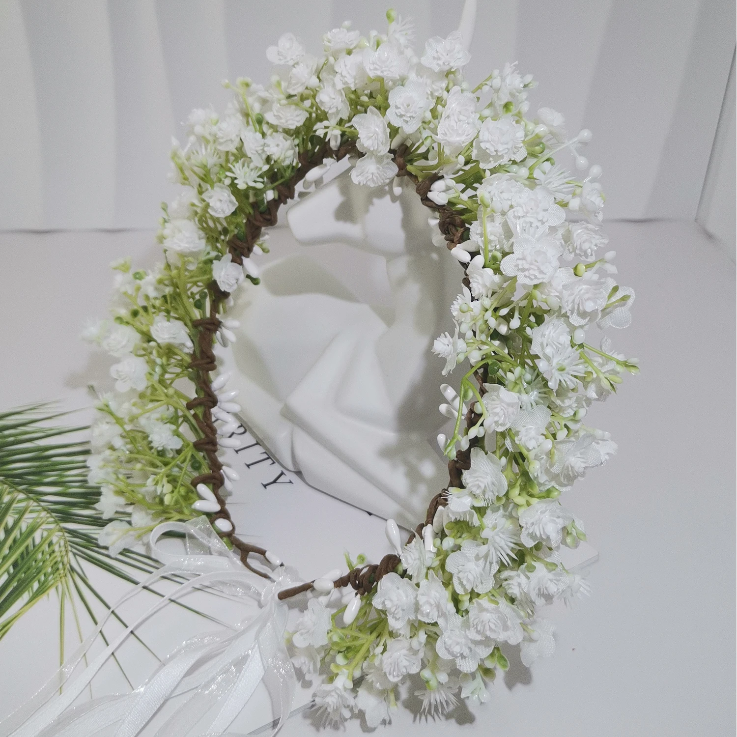 

Baby's Breath Flower Crown Flower Hairband Women Headband Jewelry Wedding Party Hair Accessories Bride Bridesmaid Floral Garland