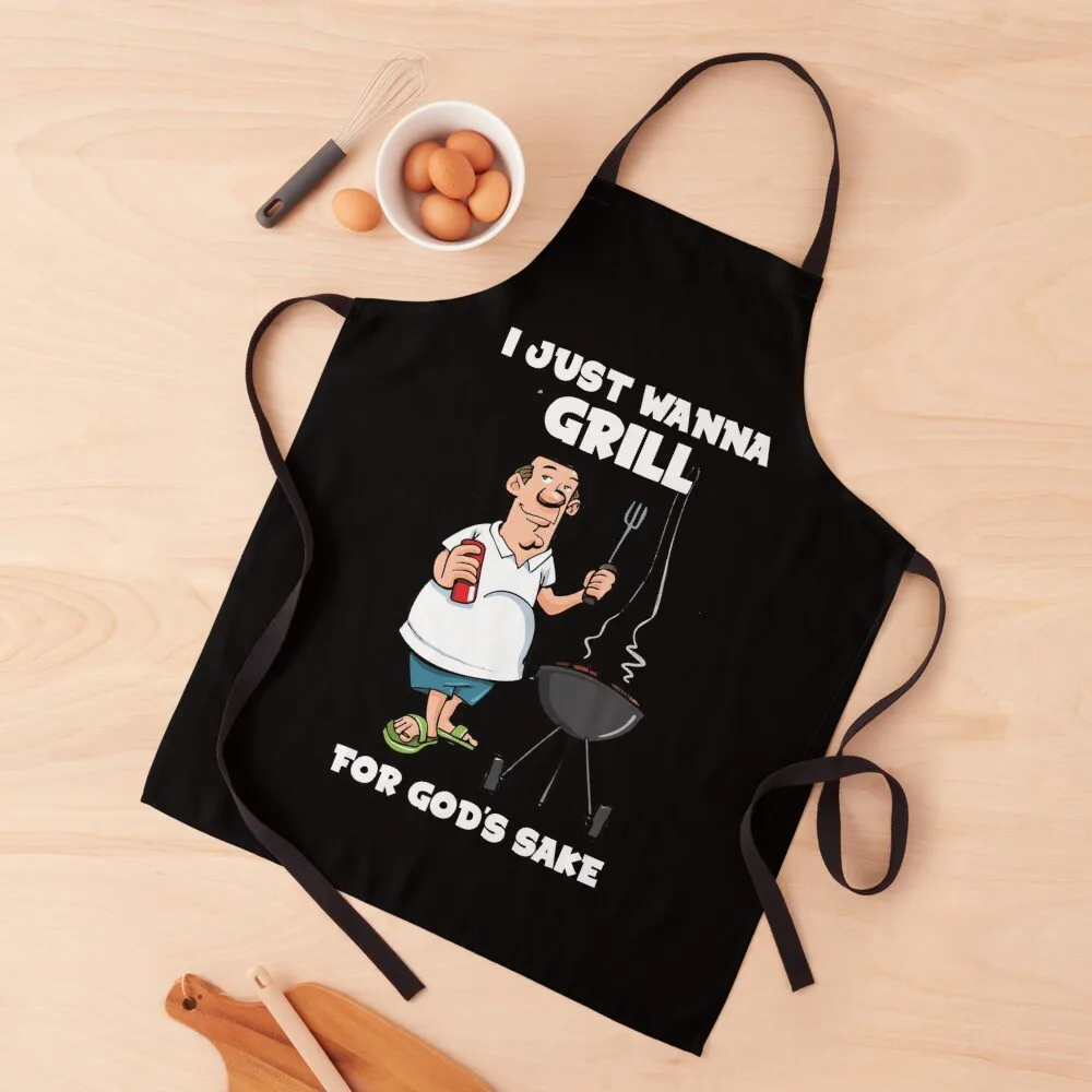 

I Just Wanna Grill For God's Sake The Griller Ok Boomer Meme Apron Manicurists christmas kitchen cloths Apron