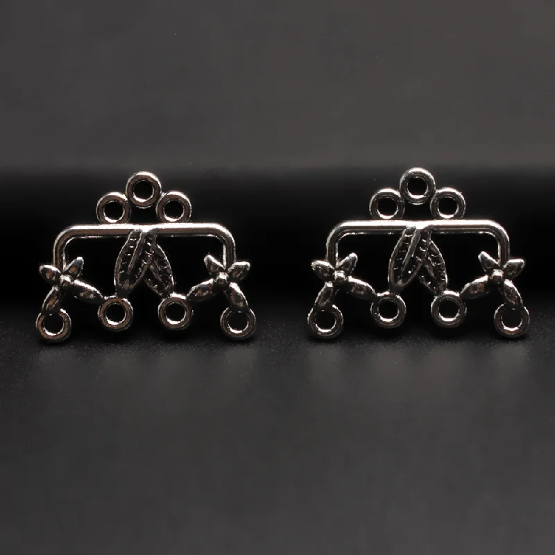 10pcs Silver Plated Plant Display Rack Porous Alloy Connector DIY Charm Earrings Bracelet Jewelry Crafts Metal Accessories P1575