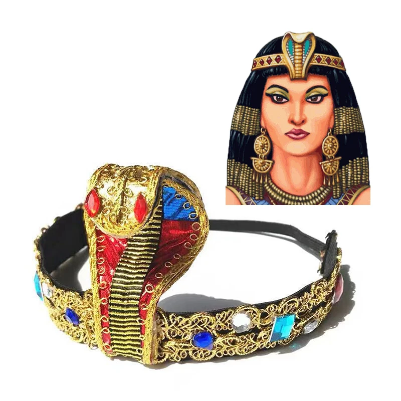 Snake Shaped Headpiece Cleopatra Headdress Egypt Queen Hair Accessories Sexy Belly Dance Headband Halloween Cosplay Party Props