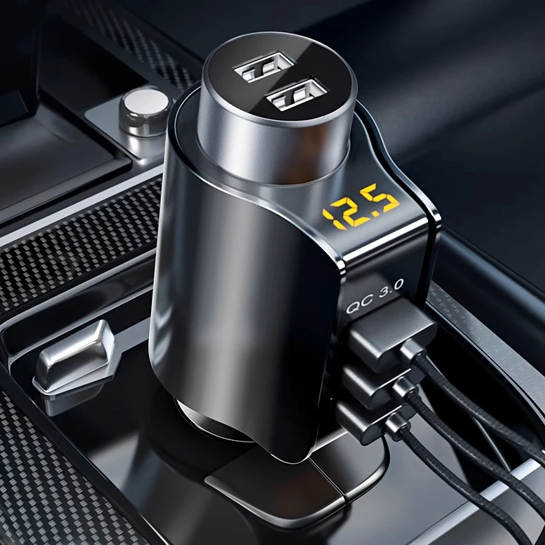 

96W Mini Car Charger Lighter Fast Charging for iPhone QC3.0 Mini PD USB Type C Car Phone Charger for Xiaomi Samsung Huawei