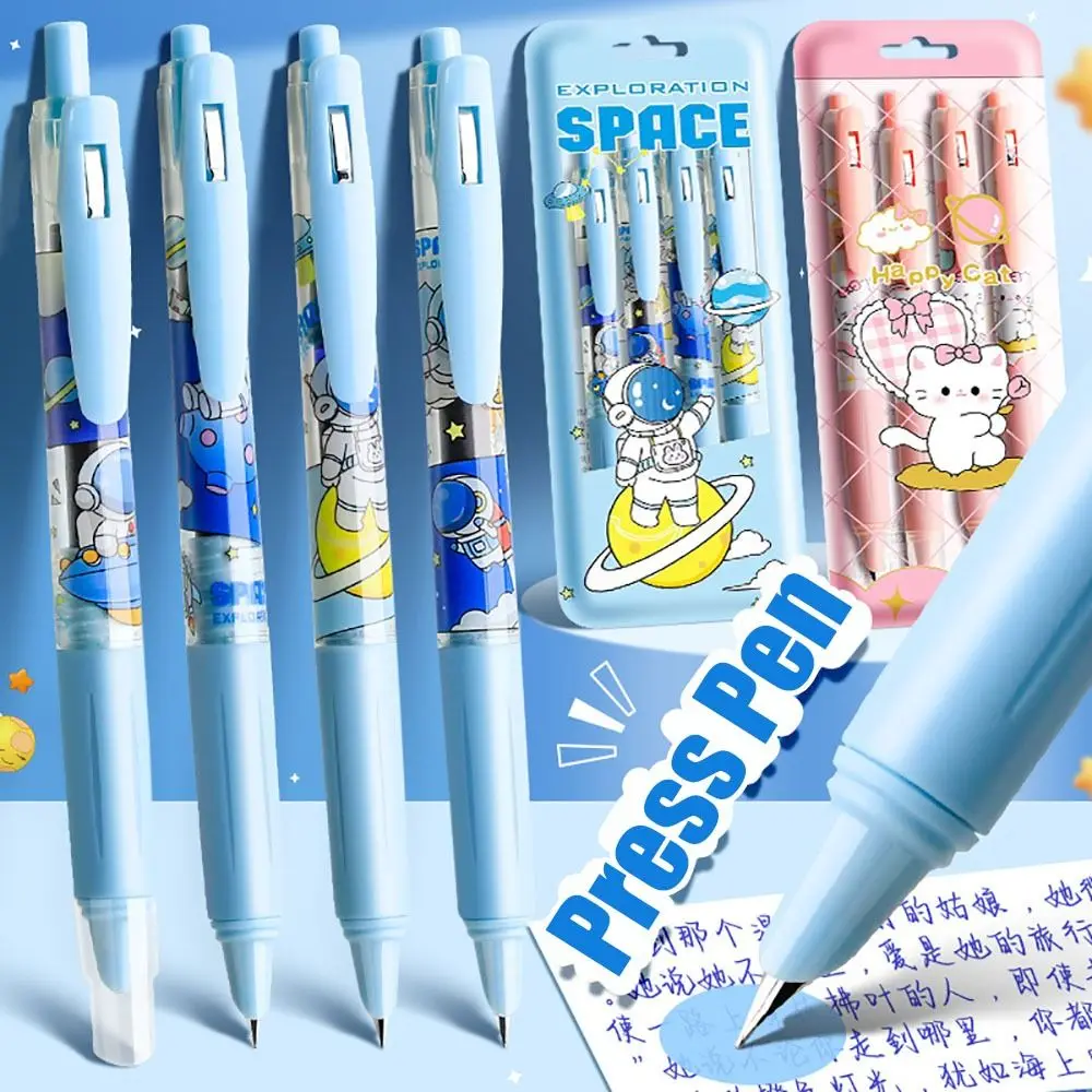 

4Pcs Blue Ink Blue Ink Pen Replaceable Ink Sac Smooth Writing Replaceable Ink Sac Pens Press Type Quick Dry Fountain Pen Office
