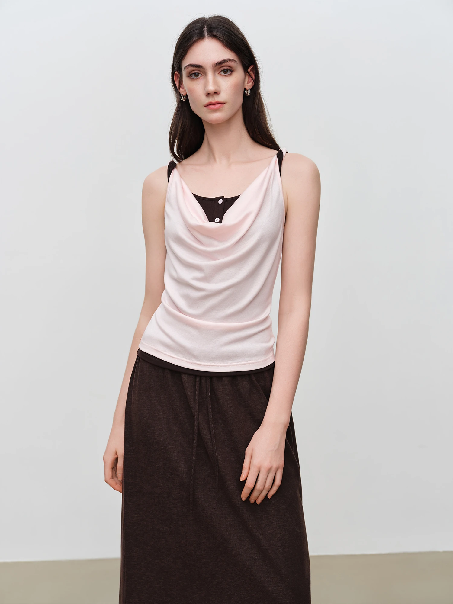 ZIQIAO Leopard Print Skirt Sets Color-blocked Fake 2 Piece Camisole Women New Summer 2026 Silm Swing Collar Kpop Hot Girls image 5