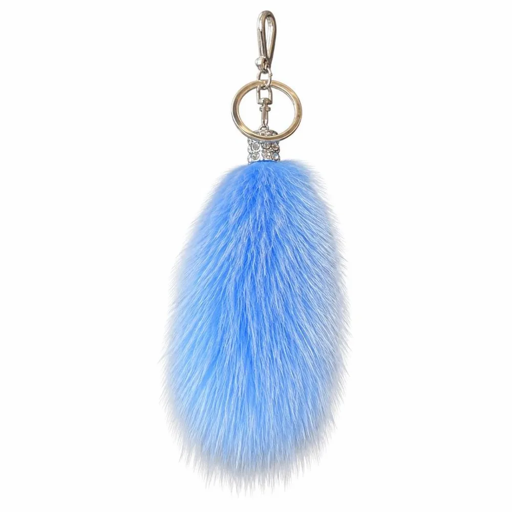 Fox Fur Fox Fur Tail Keychain Fluffy Texture Lobster Clasp Fur Tail Key Ring Tail Shape Multicolor Pom Pom Keychain