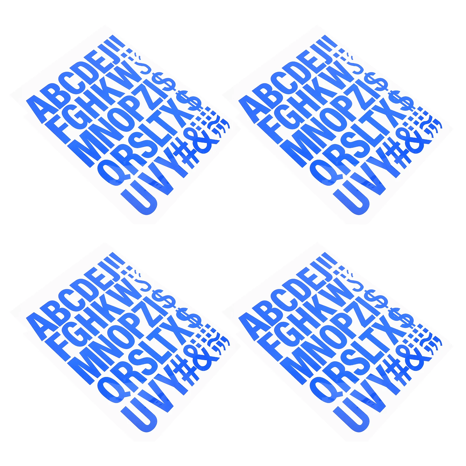 

4Pcs Iron on Letters Blue Heat Transfer Vinyl Patches for DIY Clothing Fabric T-Shirts Hats Alphabet Stickers Applique