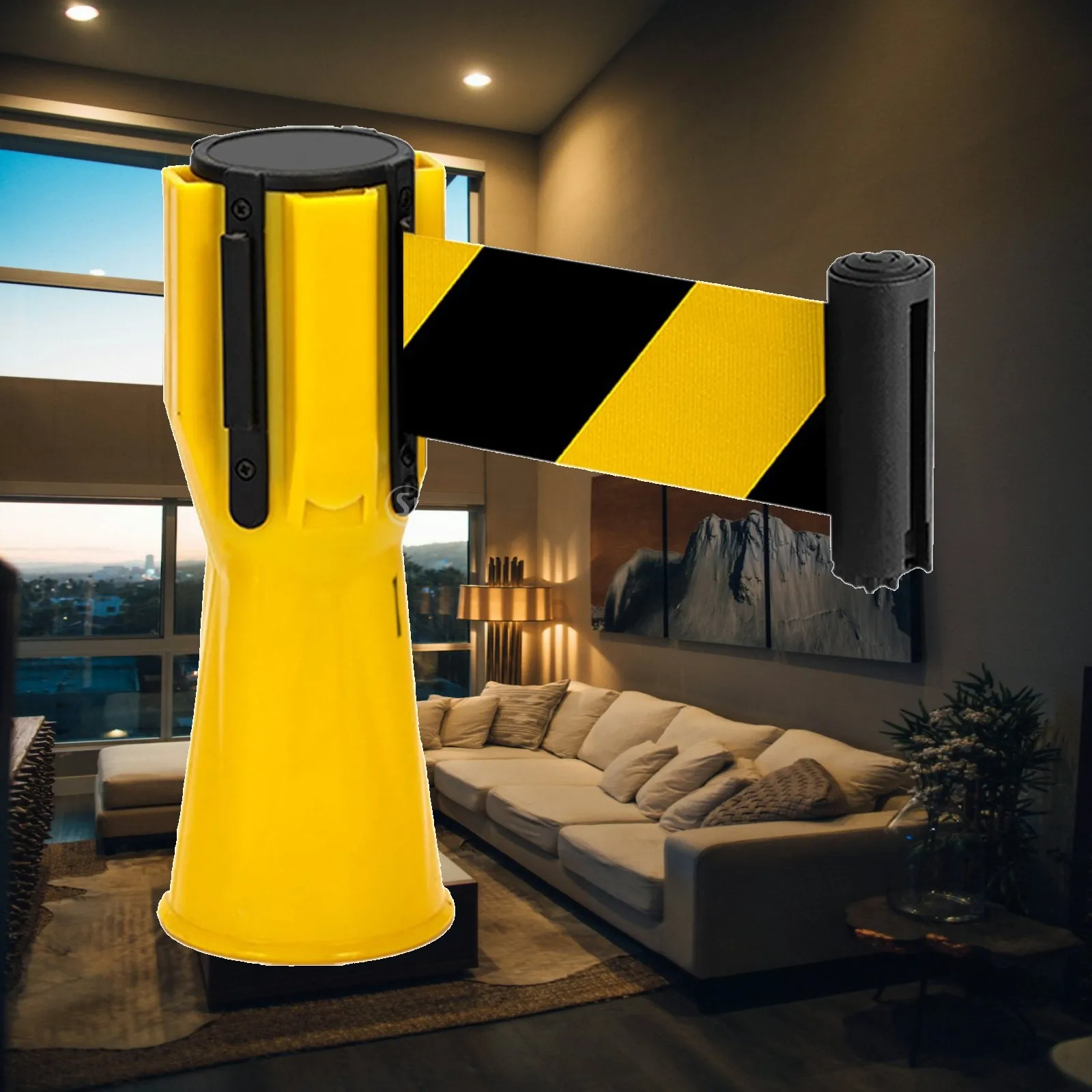 Barrier Belt Connector for Road Cone Retractable Ribbon Barrier Portable Queue Management System