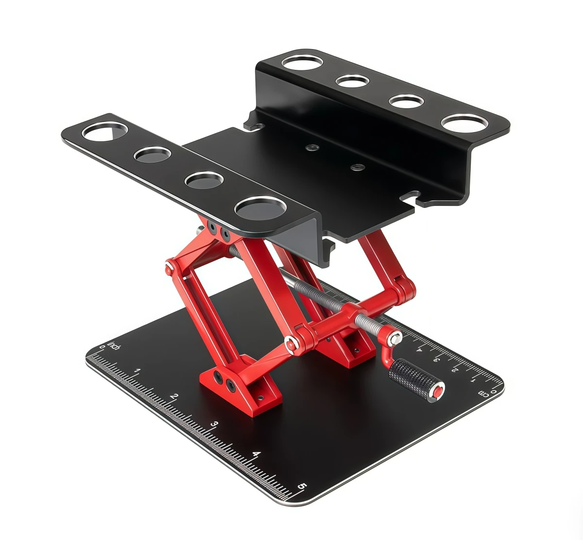 RC Car Repair Stand Adjustable Height Hand Crank Jack Work Station 360° Rotate for 1/8 1/10 1/12 1/16 RC Crawler