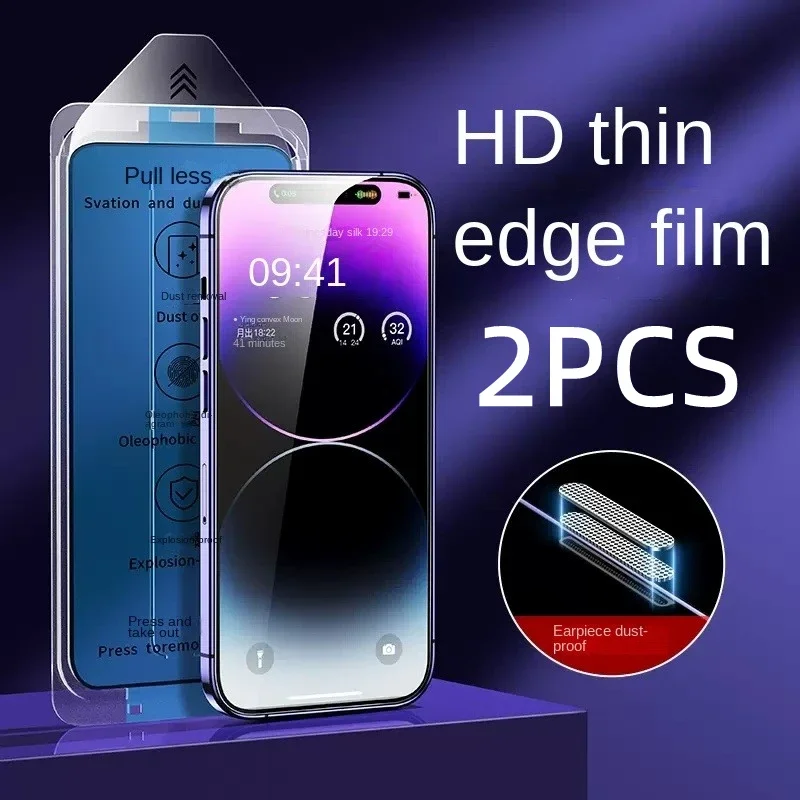 2PCS for iPhone 16 Pro Max 13 Full Cover Screen Protector11/X Tempered Glass One touch Easy install Edge to Edge Clear