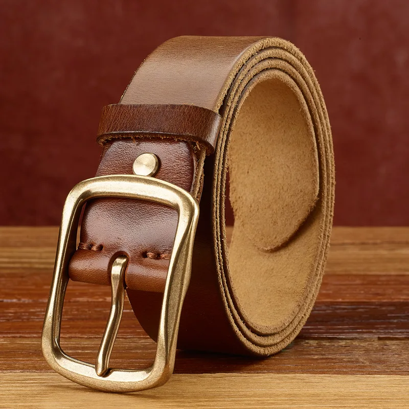 

Handmade Real First-layer Cowhide Men's Belt Men's Belt Retro Leather Old Belt