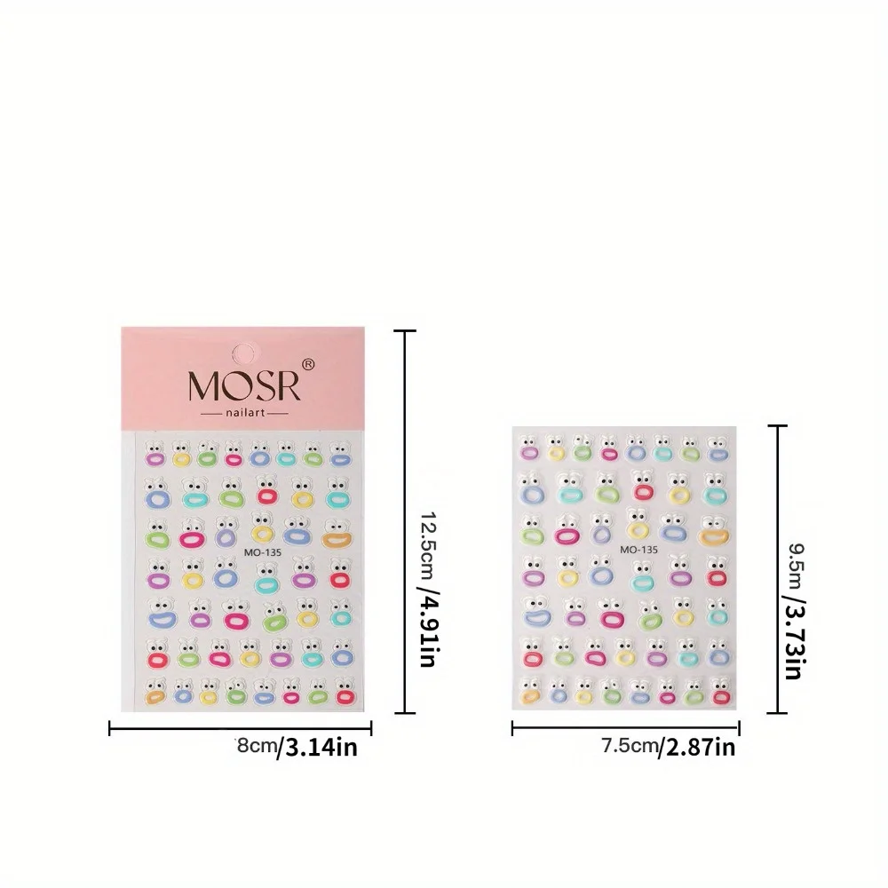 ملصقات تزيين الأظافر جيلي ذاتية اللصق للنساء والفتيات ، ملصقات تزيين الأظافر ، لوازم ديي ، تصميم تعبير مضحك #2