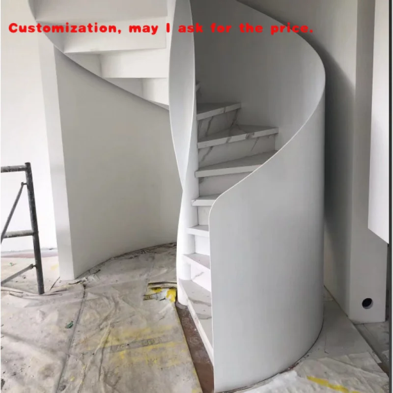 

custom.Curved Suspended Staircase Metal Stairs Mono Stringer Straight Staircase