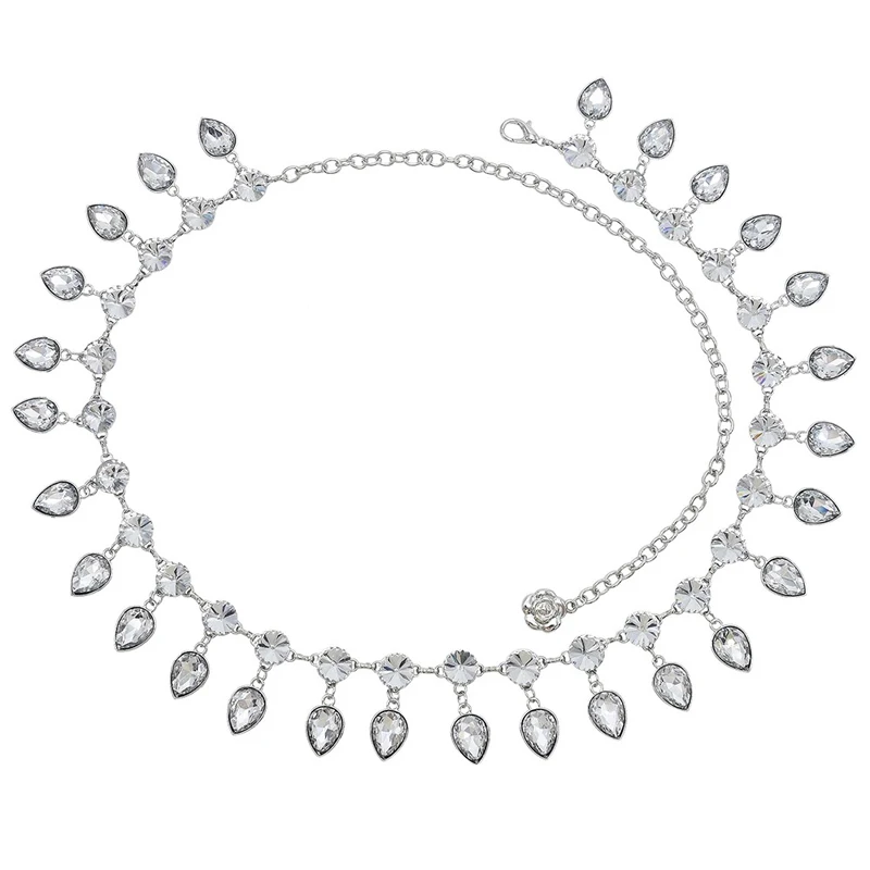 Elegant Rhinestones Body Chains For Women Crystal Pendants Wedding Belly Chains Beach Party Charms Waist Chains Feminina