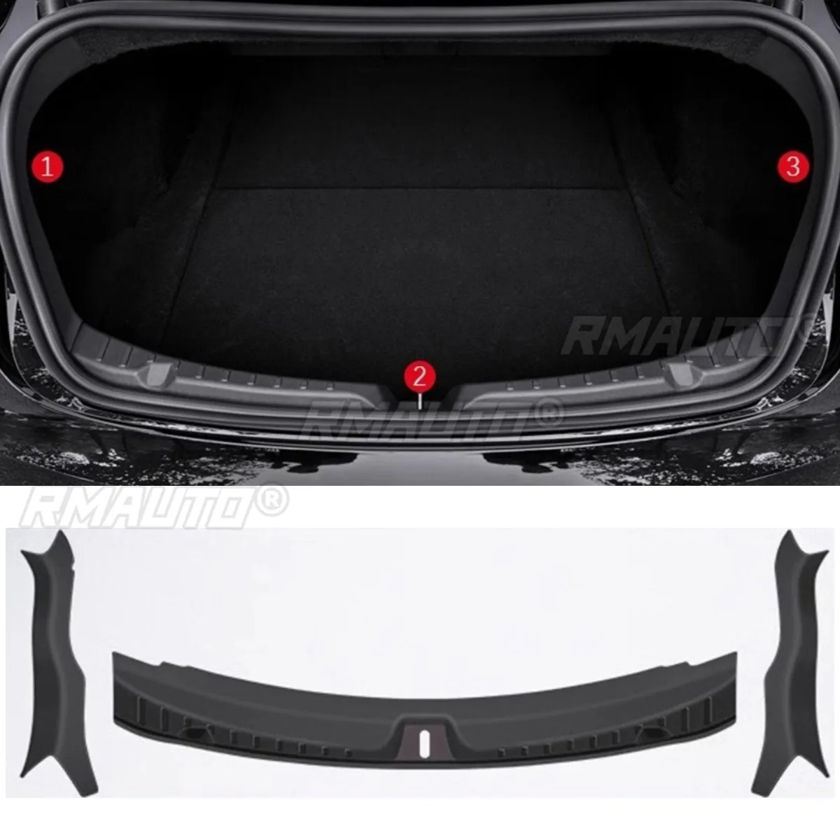 

Защитная накладка на багажник автомобиля, декоративная полоса на дверь багажника, элементы стайлинга для Tesla Model 3 2024-2025, автомобильные аксессуары