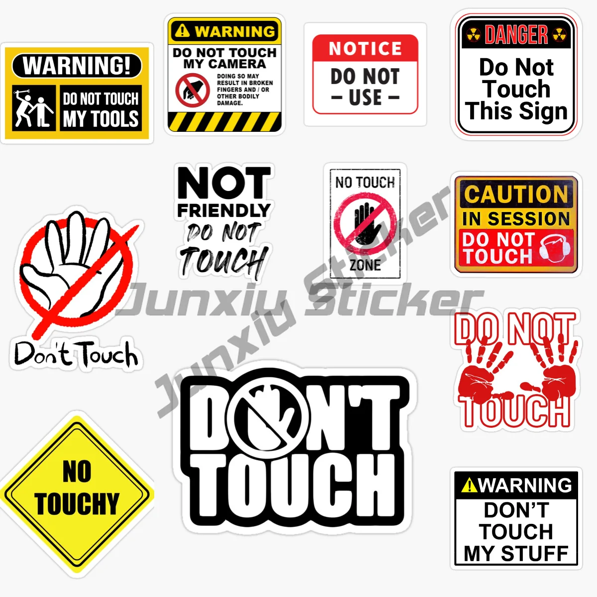 

DO NOT TOUCH Notice PVC Sticker Vinyl Self-adhesive Decal Warning Sign Sticker Premium Quality Anime Car Accessories Decals