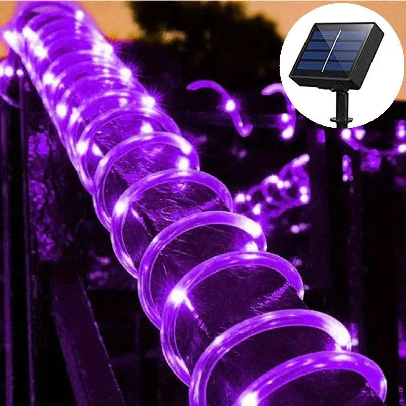Solar Powered Fairy Outdoor String Light Garden Decoration Solar Tube Rope Led Light Wedding Party Led Lamp