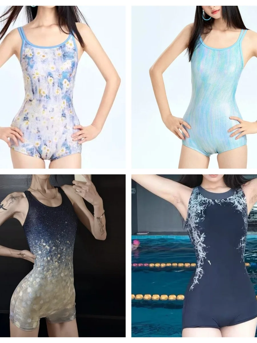 

2026 New Women's Speed Suit Swimsuit Faionable Casual Sle Flat-Boted Belly Covering Slimming Profional One-Piece