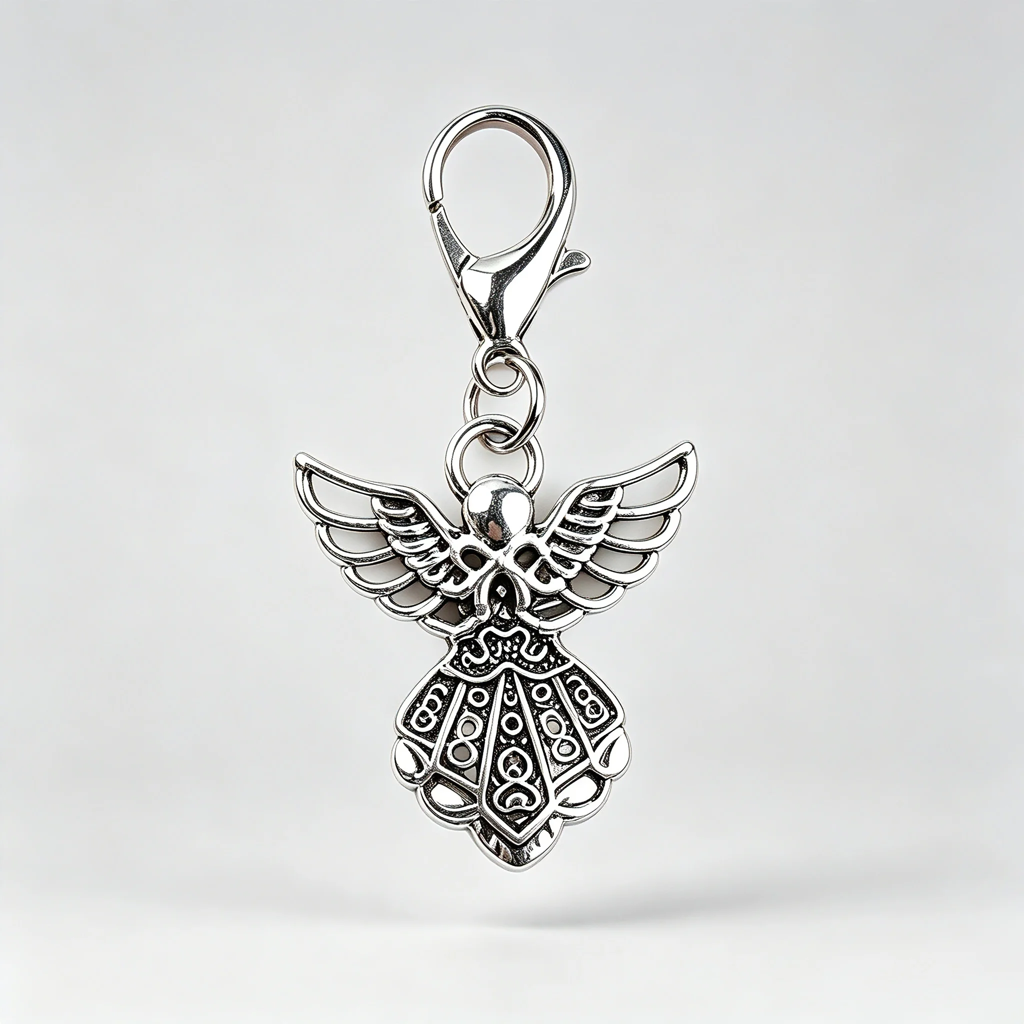 Engel-Charm-Schlüsselanhänger, Vintage, hohler Engel-Anhänger, Schlüsselring, 10 Stück, Metall-Karabinerverschluss, Schlüsselhalter für Tasche, Geldbörse, Autoschlüssel, Geschenk – Detail 5
