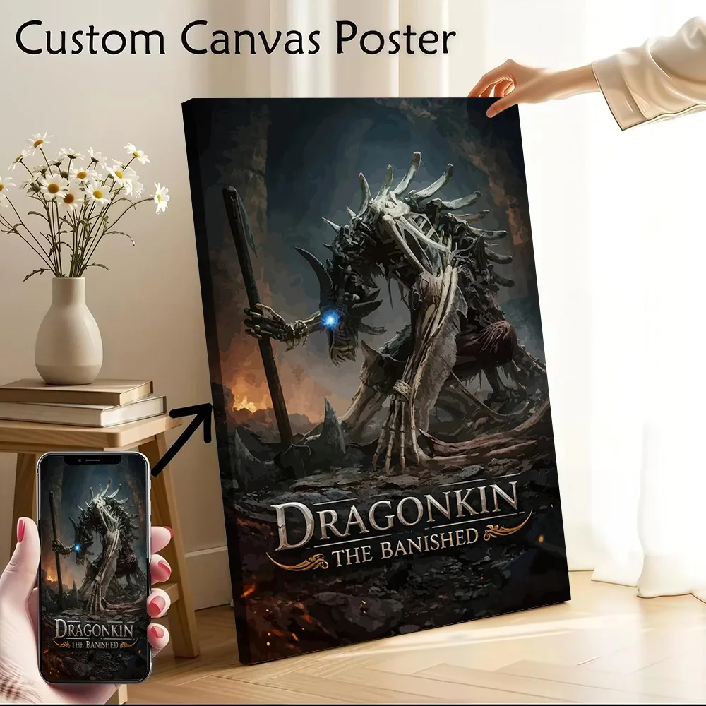 Dragonkin The Banished Game Art Poster Customizable Printed Canvas Painting for Pictures Wall Art Living Room Decoration Gaming
