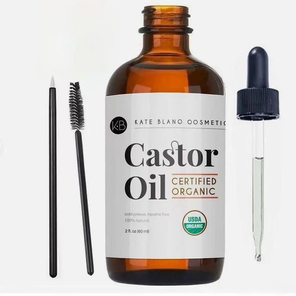 كيت بلانو زيت الخروع العضوي الرموش الحواجب زيت الشعر 60 مللي يغذي إصلاح الشعر التالف يقلل من تساقط الشعر ويحسن الجفاف