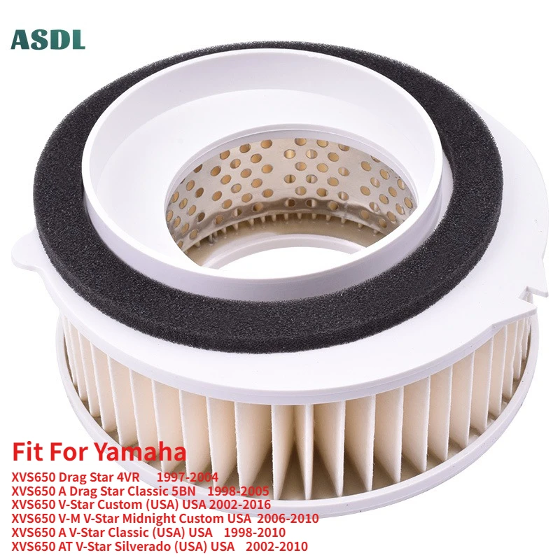 Motorcycle Air Filter Cleaner For YAMAHA XVS650 Drag Star 4VR 97-04 XVS 650 V-Star USA 2002-2016 V-M Silverado 2002-2010