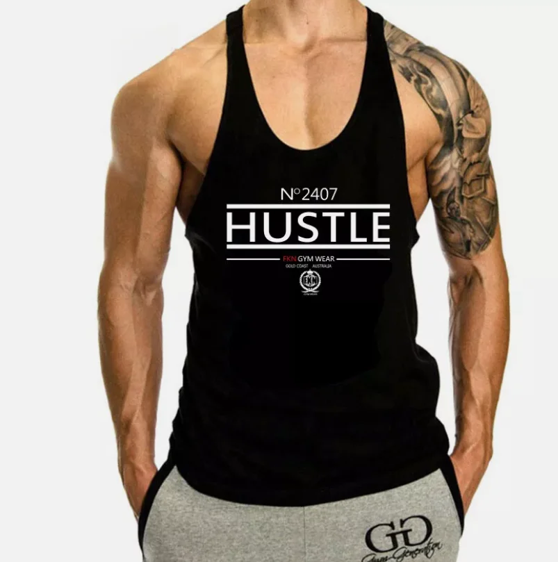 

Gym Muscle Men's Tank Top T-Shirt Men's Gymnastics Shirt Stringer Weight Training Tank Top Sweat Absorbing Cotton Tank Top