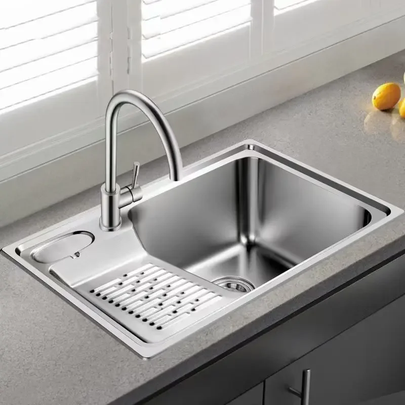 Stainless steel laundry cabinet sink embossed board with washboard