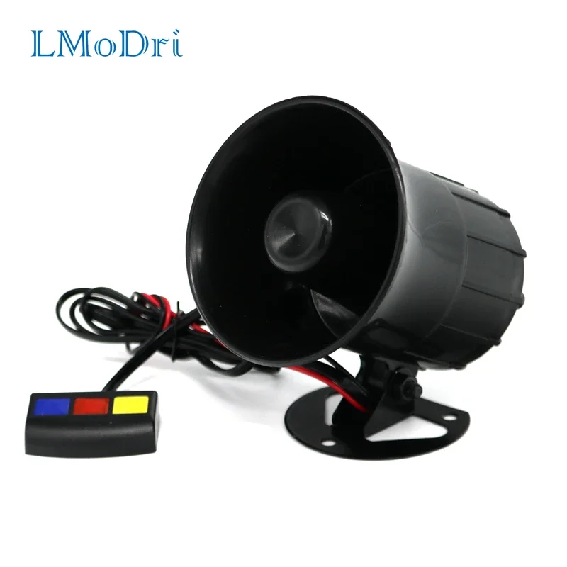 LMoDri Motorcycle Car Security Horn 12V 3 Sounds Van Vehicle Loud Siren For Cars Motorbike Moped Truck Construction Vehicles