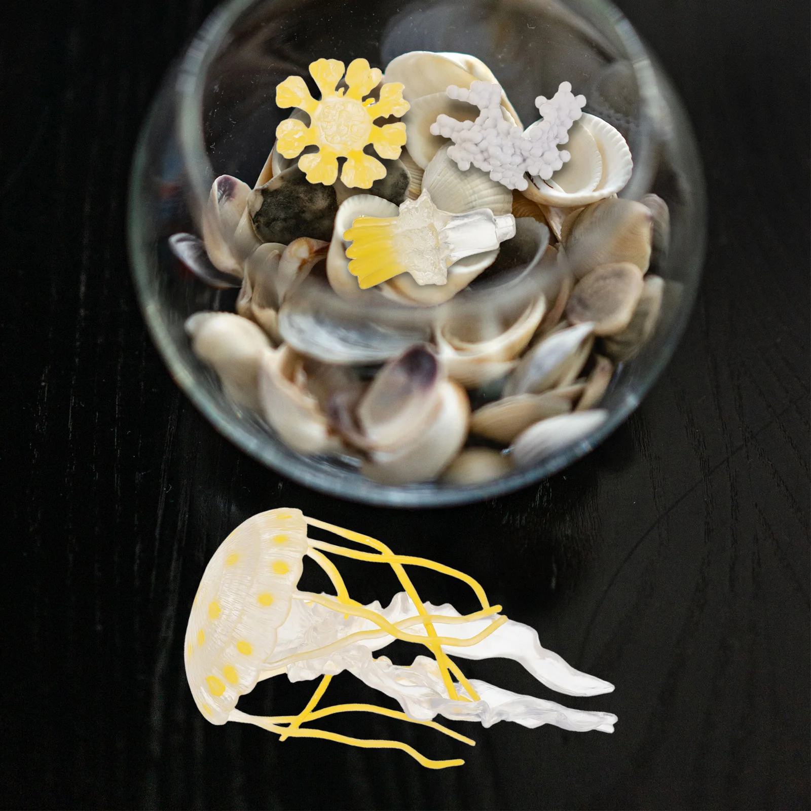 مجموعة واحدة من شخصيات حيوانات البحر الصغيرة، مجموعة تعليم دورة الحياة، حيوانات بحرية لتعلم ما قبل المدرسة للأطفال، لعبة التنمية المعرفية