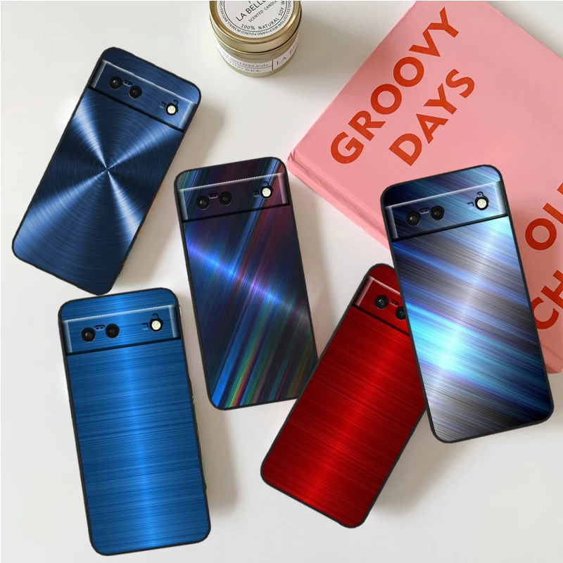 Red Blue Metal And Seawater For Google Pixel 8 7A 7 6A 6 5A 5 4 4A XL 5G Black Silicon Shockproof Shell Funda Phone Case