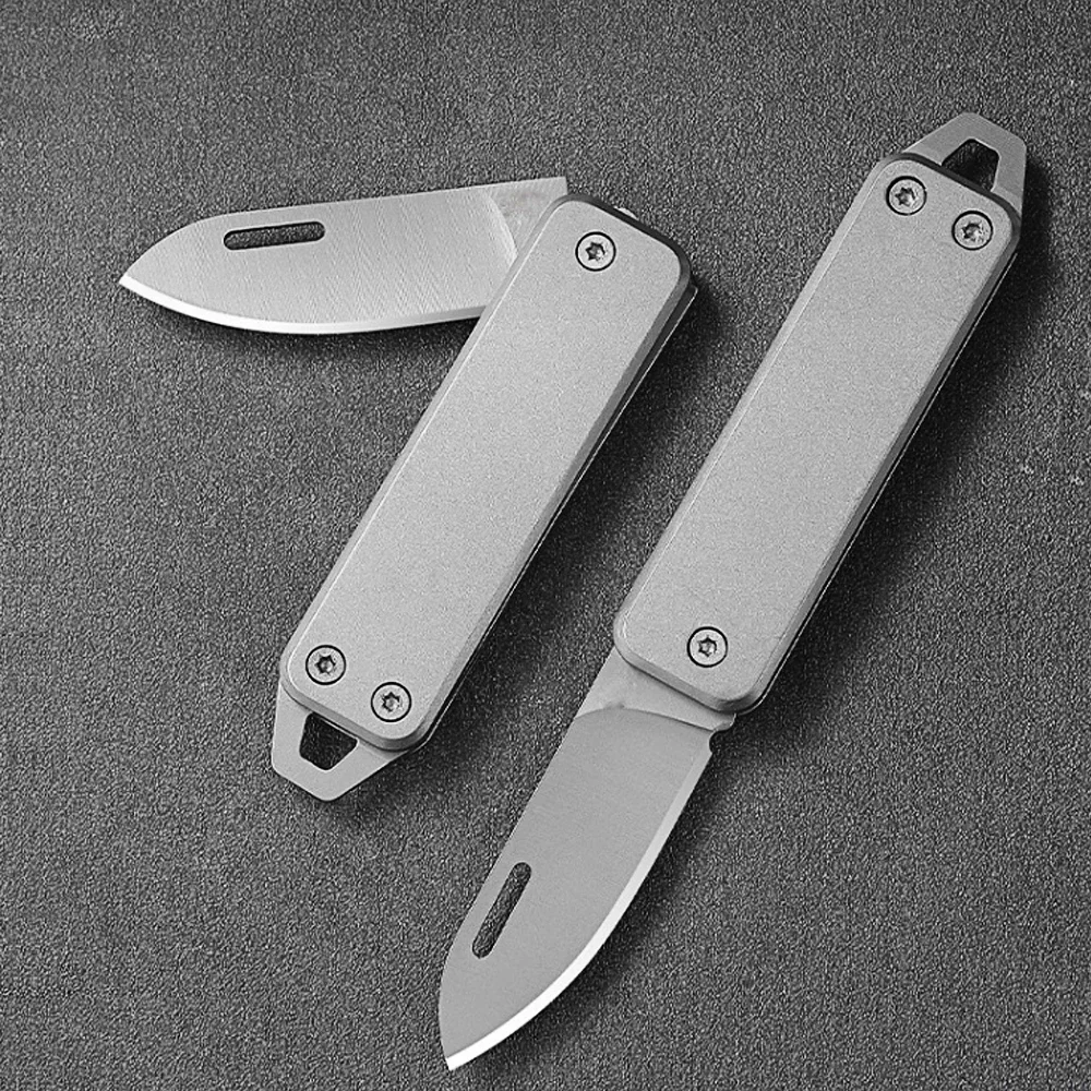 Refined all steel integrated folding knife for outdoor camping EDC unboxing, portable pocket, sharp blade, hand polished blade