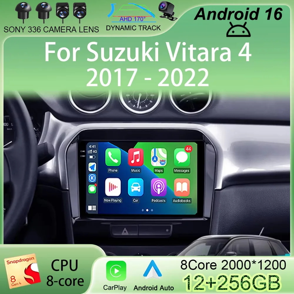 

Автомагнитола Android 16 для Suzuki Vitara 4 2017-2022, стерео, мультимедиа, навигация GPS, видеоплеер, беспроводной Carplay, Auto DSP, RDS