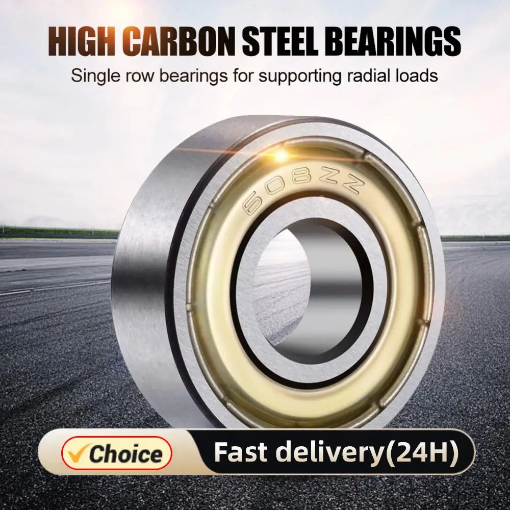 100-10pcs 608ZZ Ball Bearing Double Shielded Miniature High-carbon Steel Single Row 608ZZ ABEC-7 Deep Groove Ball Bearing 608 ZZ