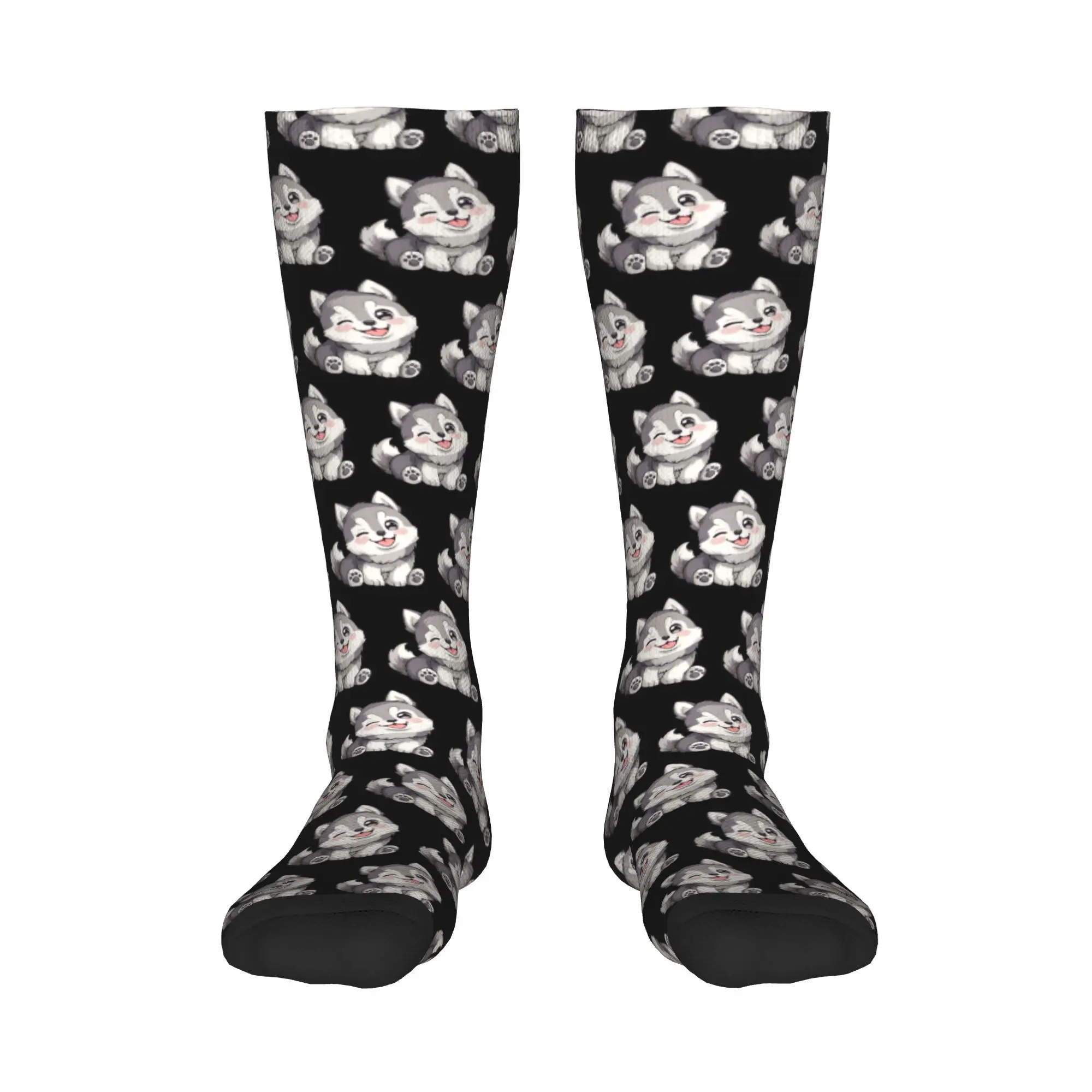

All Seasons Crew Stockings Cute Winking Kawaii Husky Socks Harajuku Funny Hip Hop Long Socks Accessories for Men Women Gifts