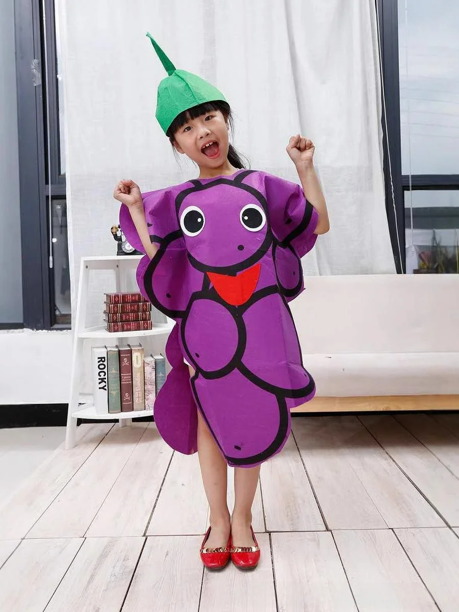 loween Costume di scena Abiti da spettacolo per festival per bambini Frutta Verdura ow Outfit Abiti coordinati genitore-figlio