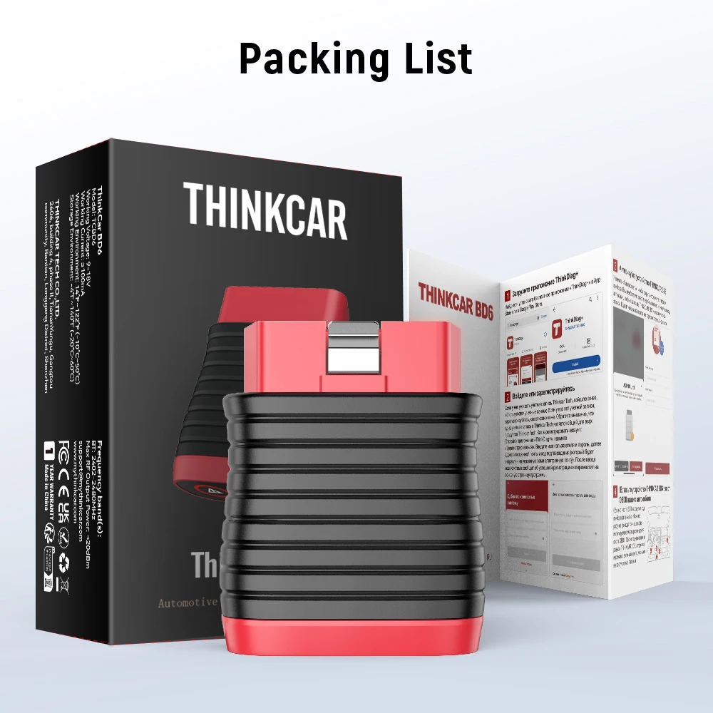 Thinkcar BD6 OBD2 Scanner Full System Diagnostic Tool 5 Reset Lifetime Free Wireless Car Code Reader For Android Iphone VS BT200