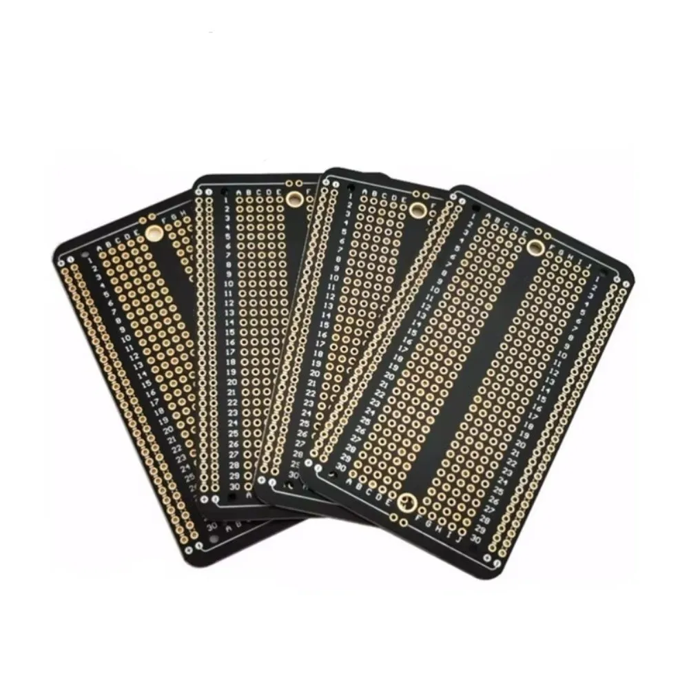 2.54 Spacing Permanent Breadboard Gold-plated Universal Prototype Breadboard Five-hole Black Welding Practice Board