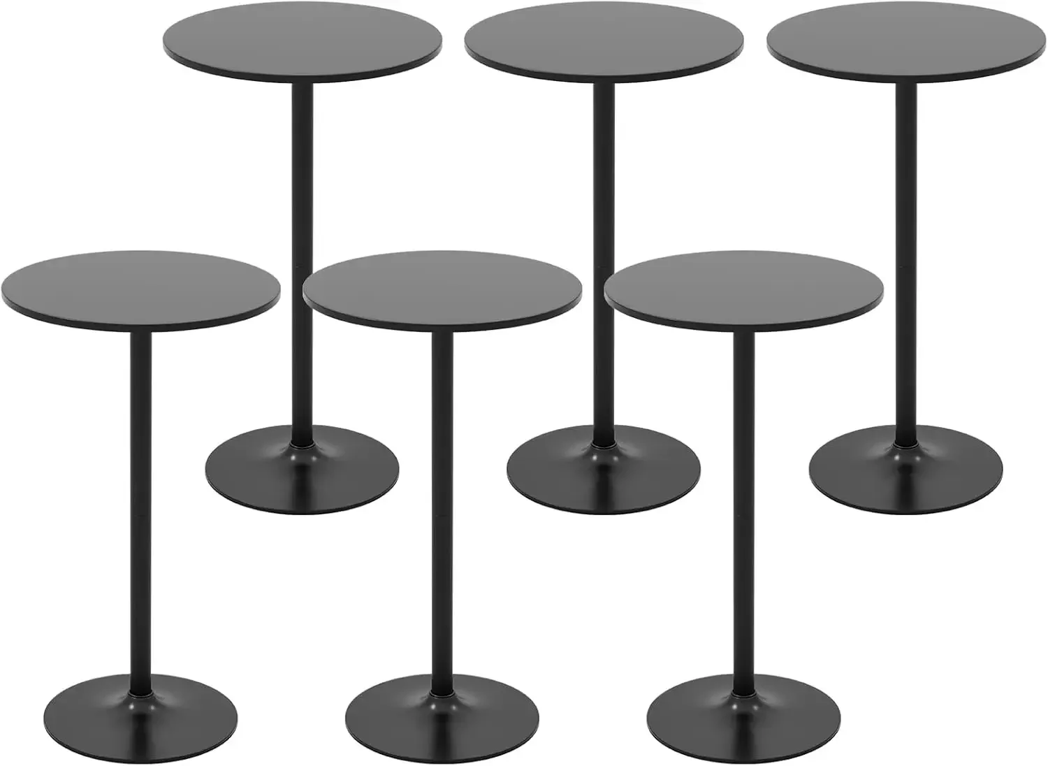 

Giantex 6-Pack 2-in-1 Bar Table with Detachable Pole, Metal Base, 24" Round Top, 40"/22" Two Convertible Height, Cocktail Table,