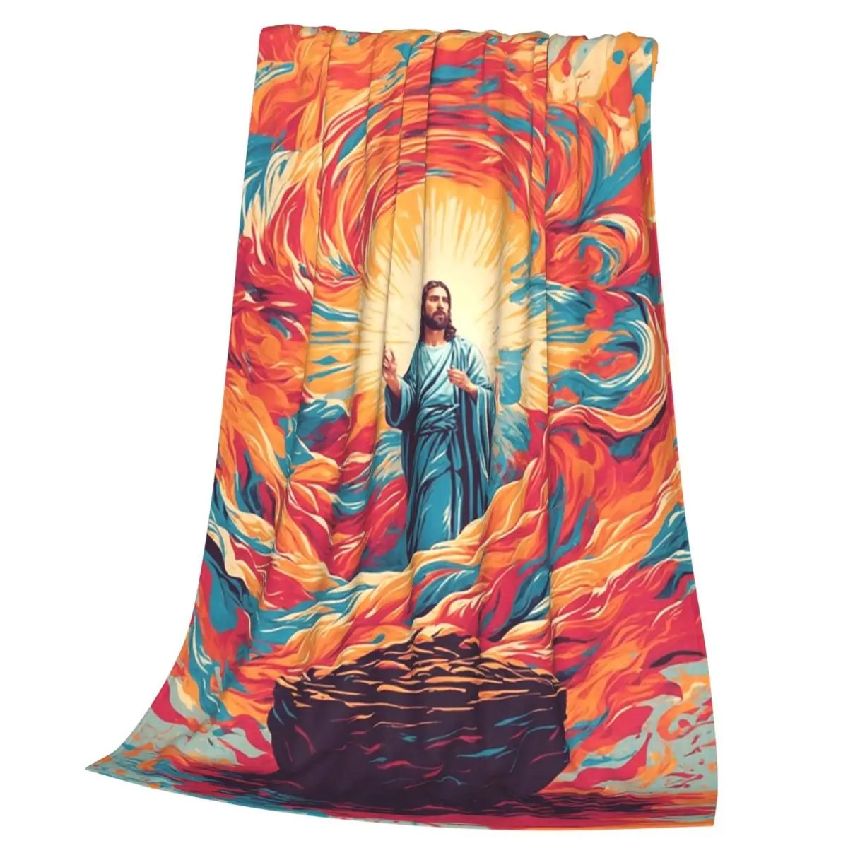 Resurrected Jesus Jesus Biblical References Blankets Flannel Throw Blanket Cover for Bed Living room Picnic Travel Home Couch