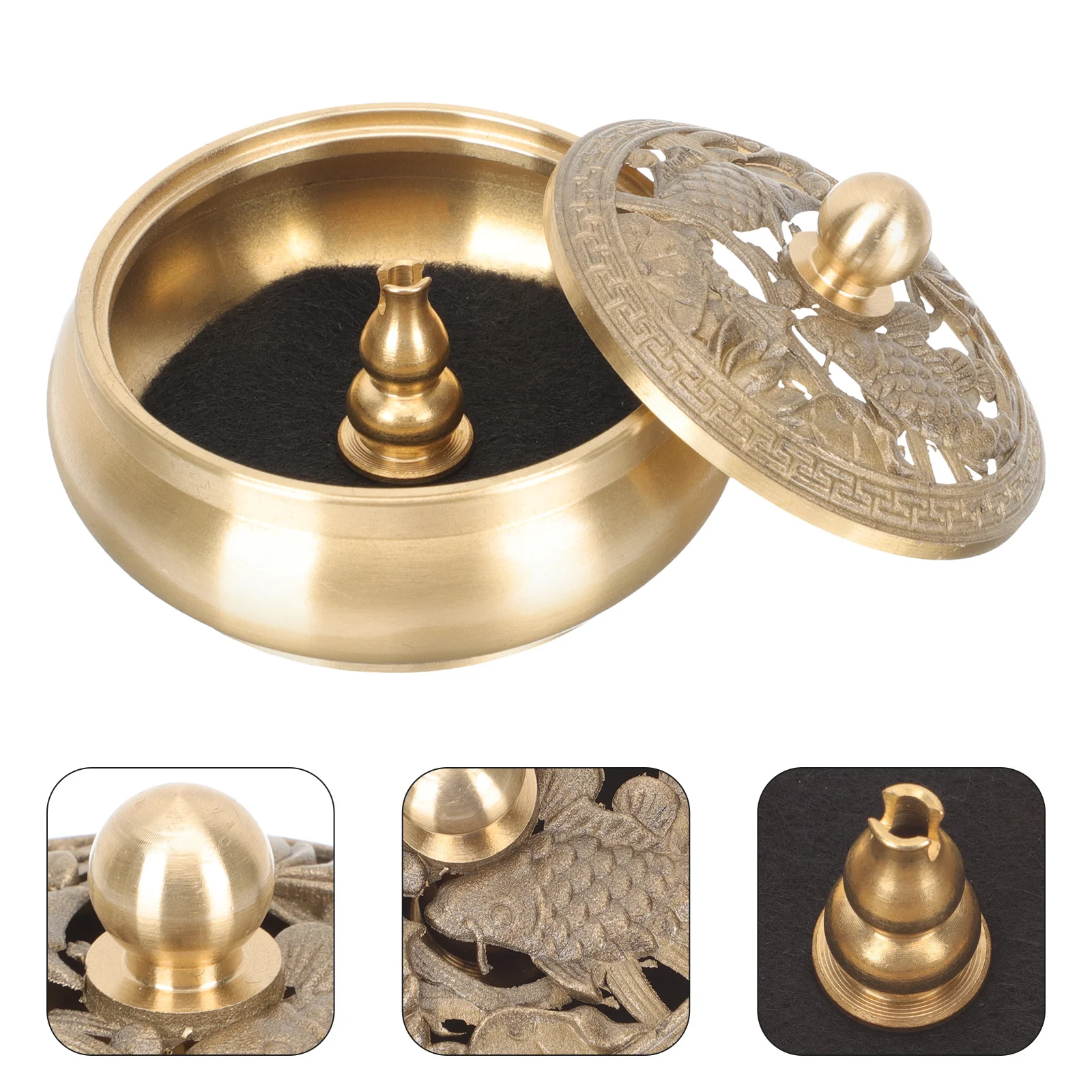 

Brass Censer Incense Burner Vintage Style Decorative Aromatherapy Stove Practical Home Desktop Aroma Burner Brass Censer