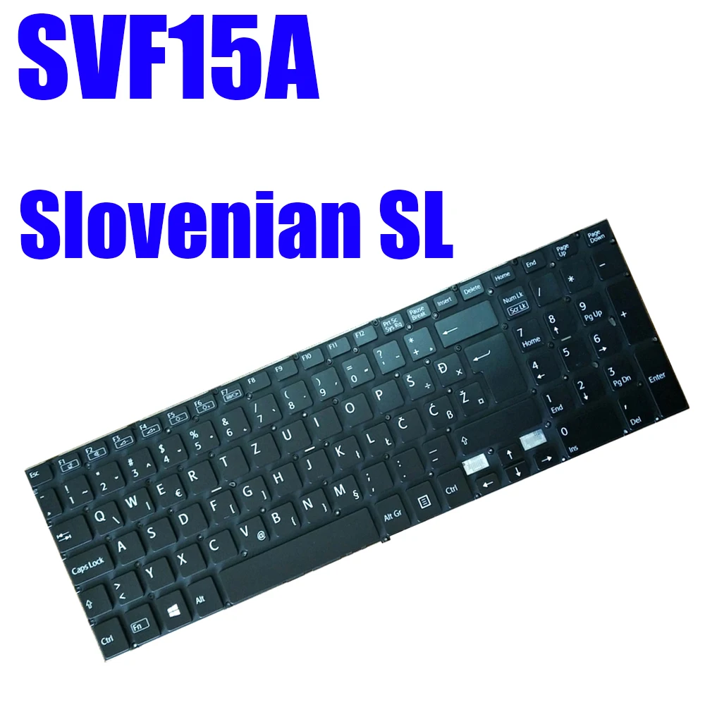 

Laptop Keyboard For SONY SVF15A 149242371SI 149241771SI 149242671SI V141306CK1 Slovenian SL Black Silver New