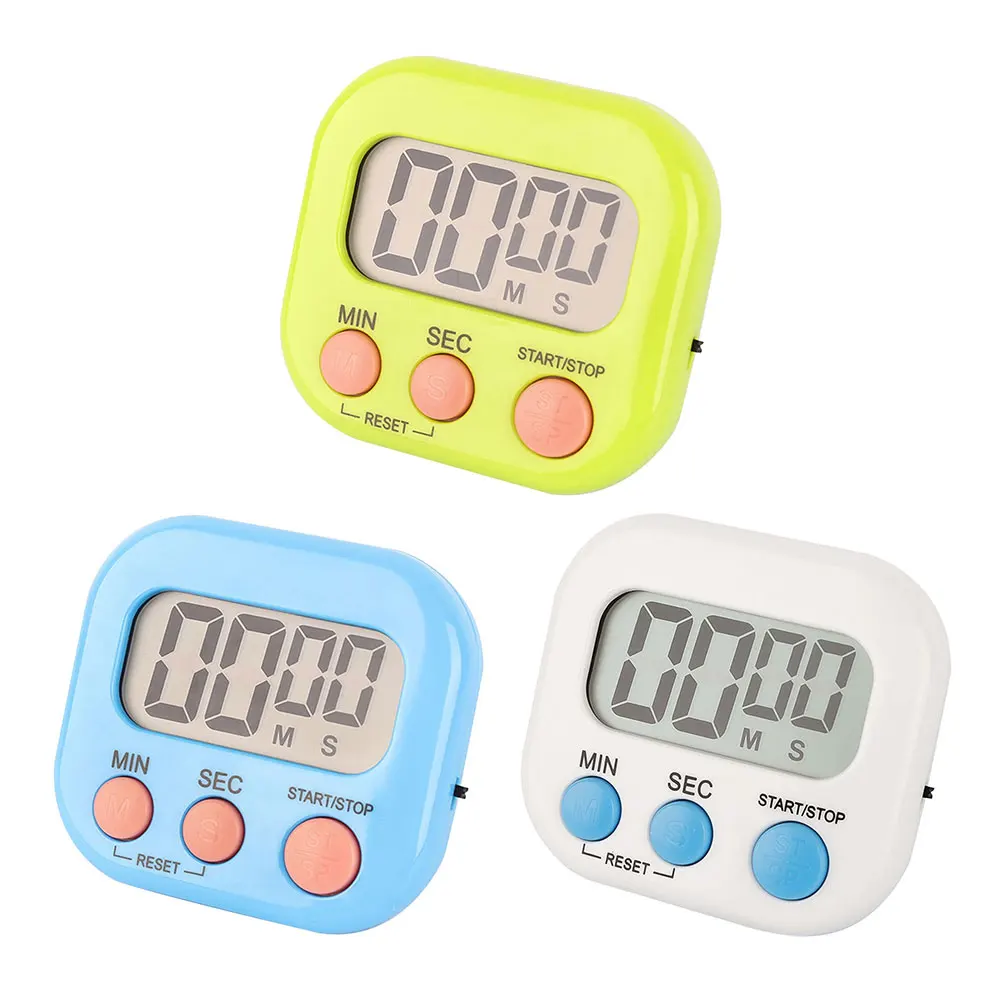 Electronic Kitchen Timer Magnetic LCD Digital Count Down Up Stopwatch Loud Alarm Baking Cooking Reminder Tool Study Alarm Clock