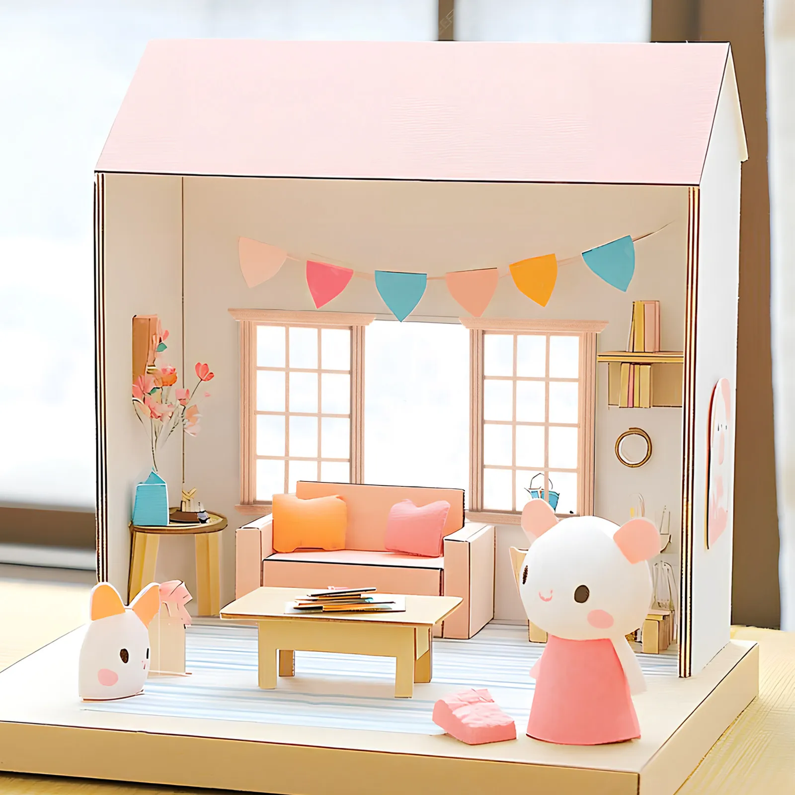 

2 шт. неокрашенных миниатюрных деревянных оконных рамок для кукольного домика, декоративная мебель, набор для сборки миниатюрной мебели и декора кукольного домика