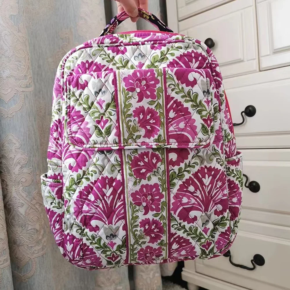 VB pure cotton color matching printed backpack travel lightweight small backpack