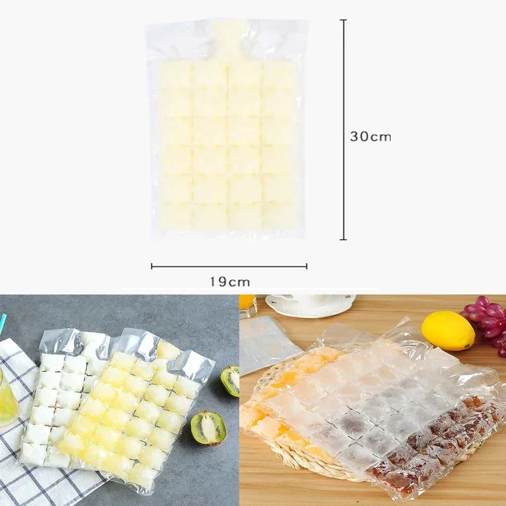 10pcs Disposable Ice-making Bags Self-sealing Ice Cube Tray Mold Home Kitchen Gadgets Summer Faster Freezing DIY Drinking Tool