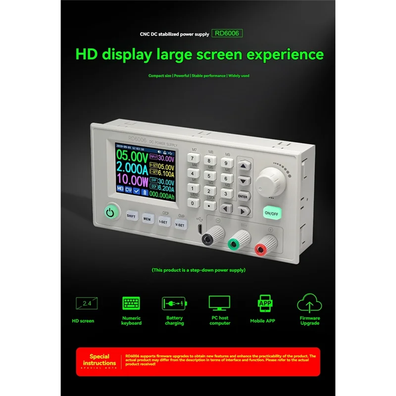 SQPP-RD6006W Digital Control Power Supply Buck Converter 60V 6A DC Voltage Step Down Power Supply Regulated Module