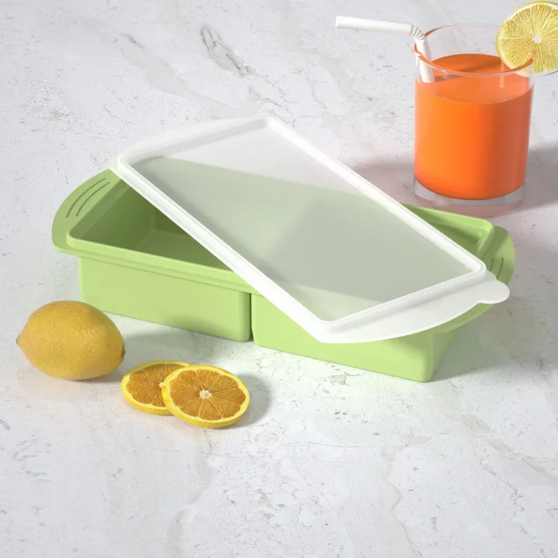 250ml/500ml Silikon-Eiswürfelform mit Einzelgitter und Deckel, Lebensmittel-Aufbewahrungsbox zum Einfrieren von Suppe – Detail 11