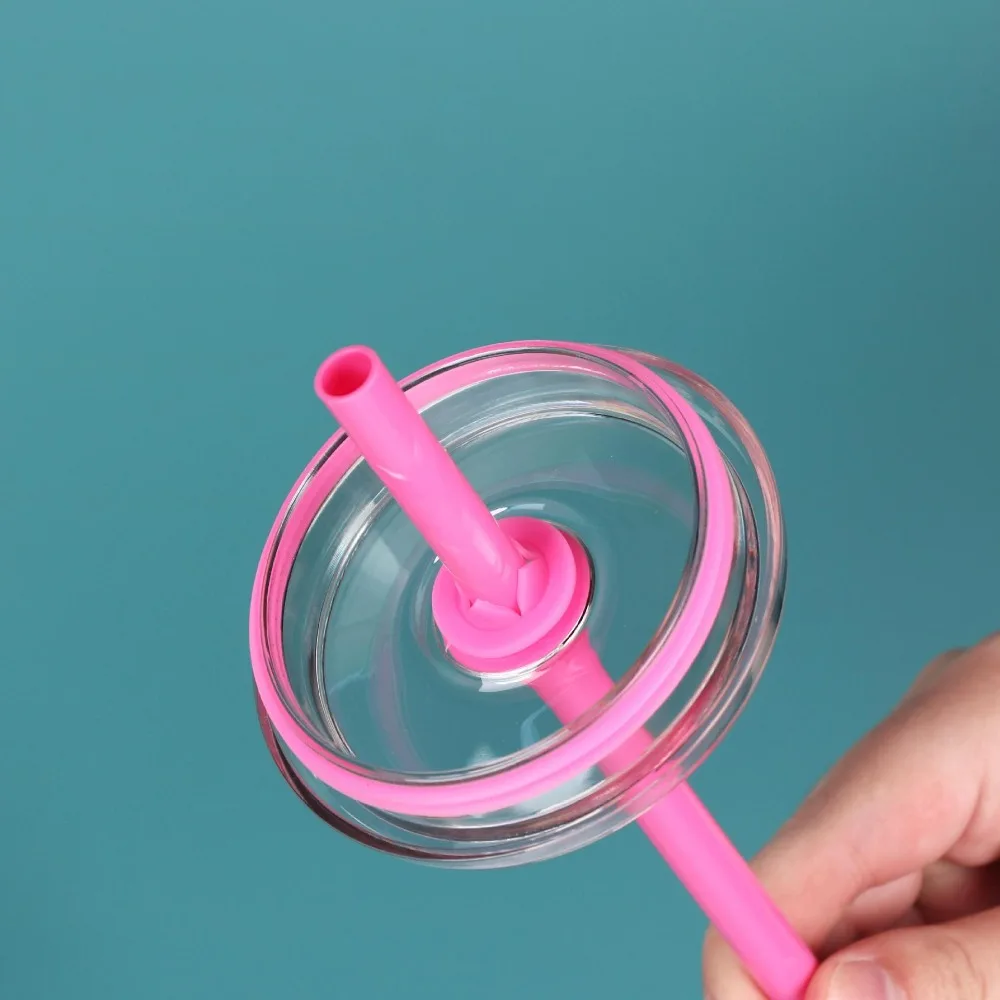 

Drinkware 450ml Straw Cup Transparent Single Layer Coffee Cup Reusable Plastic Drinking Cup School