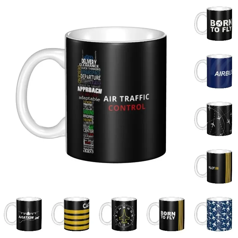 Air Traffic Controller Coffee Mugs DIY Personalized Pilot Air Fighter Ceramic Mug Cup Creative Gift